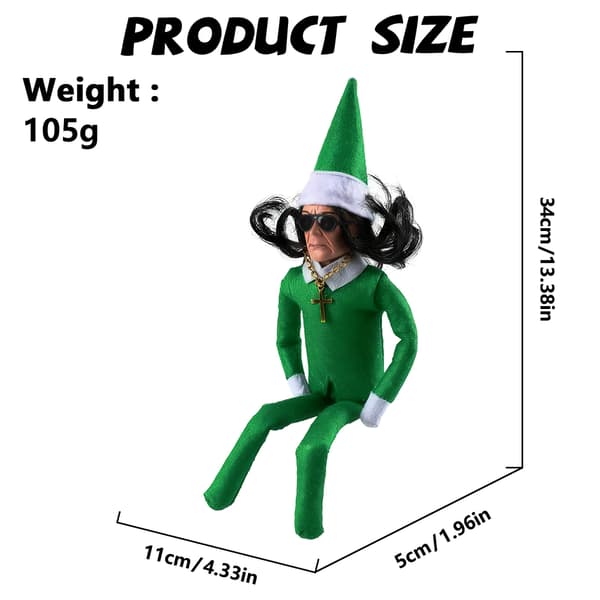 Oz julälva docka prydnadsfigur julklapp - grön