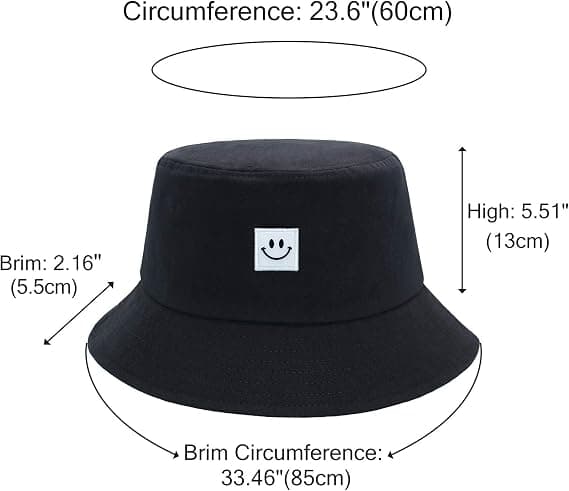 Bucket Hat, Unisex Bomulls Sommer Reise Strand Solhatt HVIT