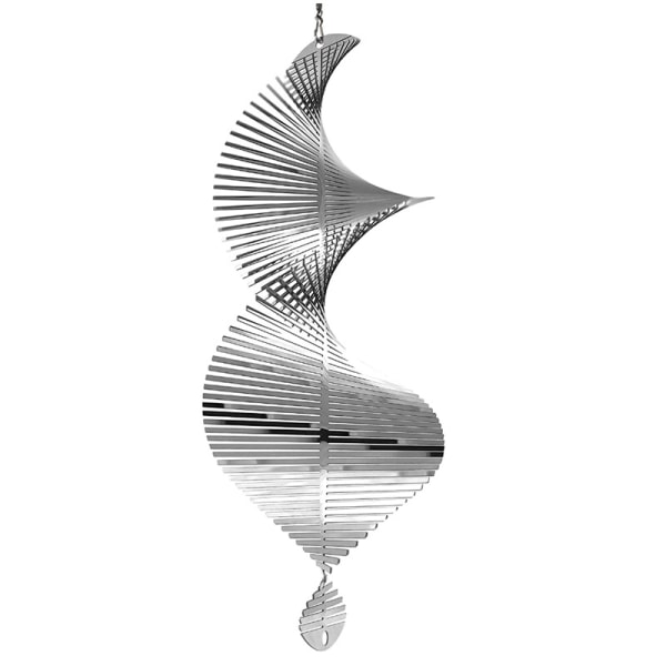 Spiral oval vindklocka Metall Trädgårdsdekoration Dekoration 360 graders rotator hängande skylt trähängande solskydd