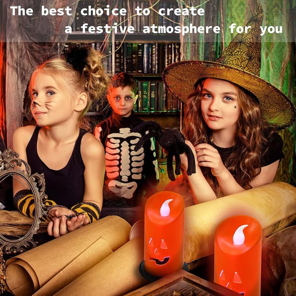 2 delar Halloween pumpaformad LED-lampa med knappbatteri