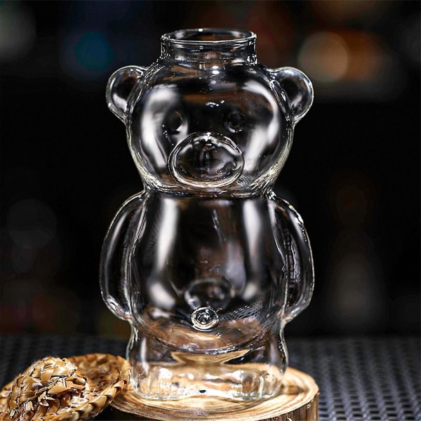 Söt björnformad glaskopp Cocktailglas kaffemuggar Dryckesglas bägare