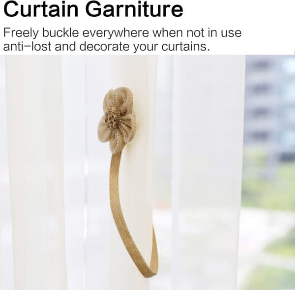 Magnetiske gardinbindere med spænder, [Sæt med 2] Solsikke Deco