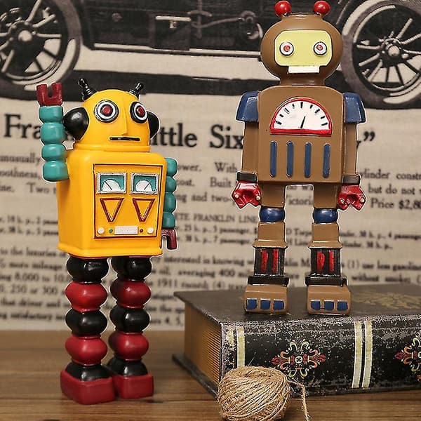2 st Retro Leksaksrobot Unik Julgranspynt