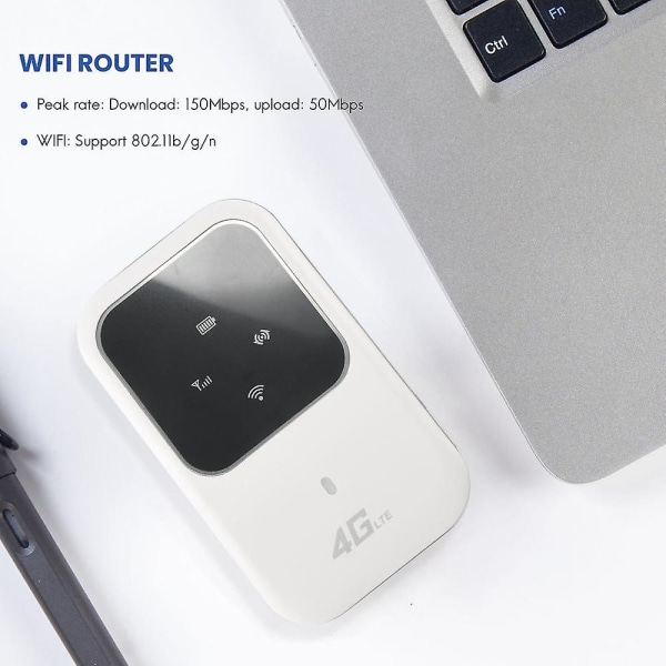 Bärbar 4g Lte Wifi Router 150mbps Mobilt bredband Hotspot Sim Olåst Wifi Modem 2,4g Trådlöst