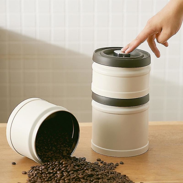 Förseglad förvaringsbehållare för kaffebönor Vakuum 750 ml spannmål Godis te Håll färsk burktank för kaffe Lufttät burk