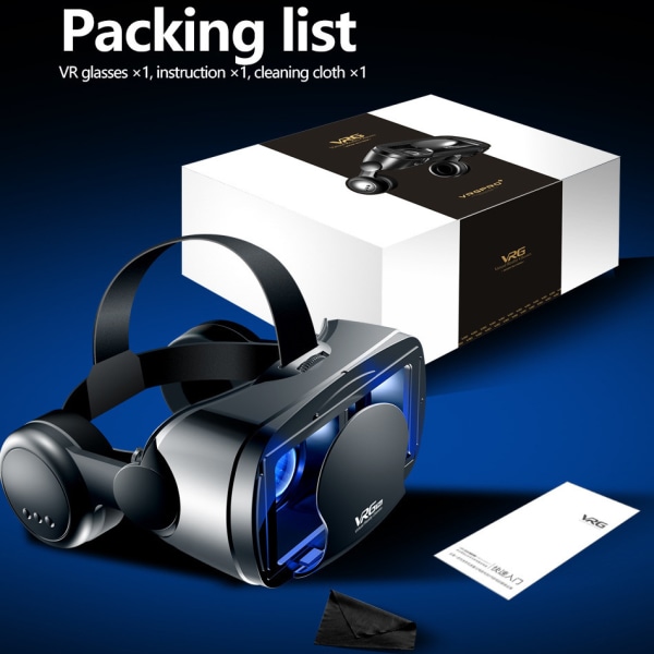 Vrg Pro Glasögon VR Virtual Reality 3D Glasögon för 5.0-7.0 Tums Smartphone Blu-ray Headset Glasögon