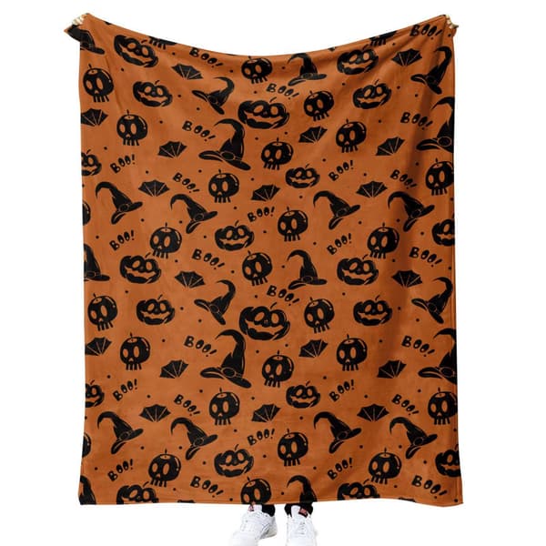 100CM x 130CM Halloween-teppe, perfekt for sofakvelder og senger - 73