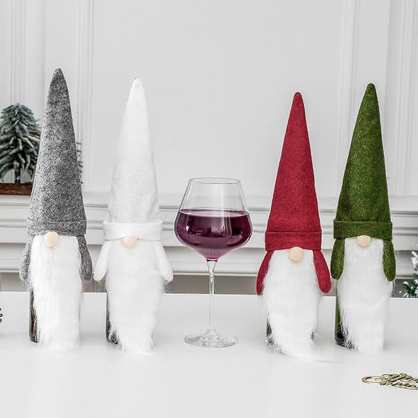 4-pack Jultomtar Vinflaskskydd Juldekoration Present Vinfantast Presentpåsar