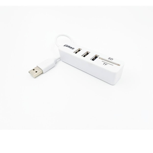 Lång remsanslutning 3-portars USB2.0 HUB remslinjehubb white