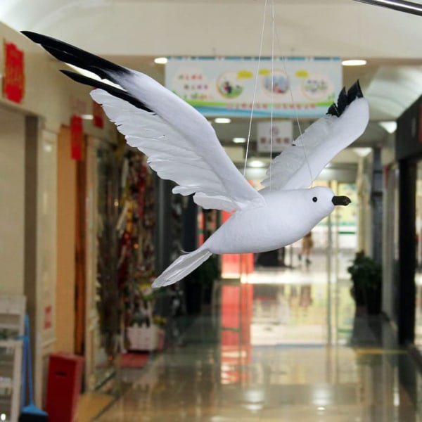 Konstgjord flygande mås hängande fågelskum fågelstaty prydnad för tillbehör för strandbröllopsfest