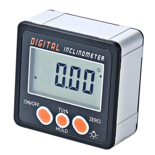 Digital lutningsmätare 0-360 elektronisk gradskiva Aluminiumlegeringsskal Digital avfasningslåda Vinkelmätare Magneter Base