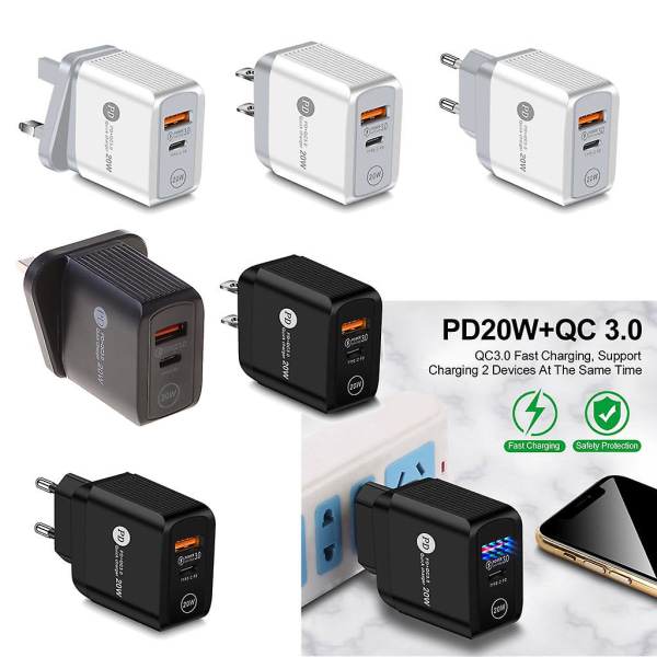 Quick Charge 3.0 Pd USB Charger 20w Typ C Snabbladdare Power