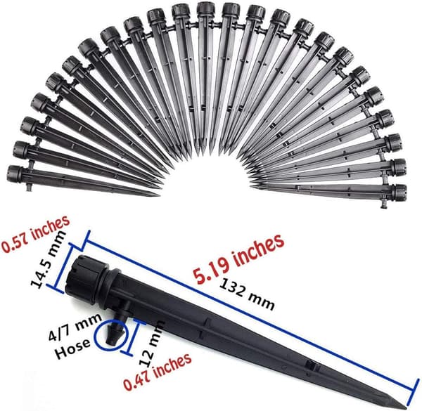 100 st Droppbevattningssystem för 4mm/7mm Slang 360° 8