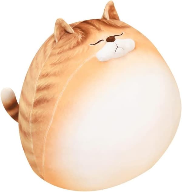 12 Tommer Orange Stribet Tabby Kat Udstoppede Dyr Rund Fed Streg