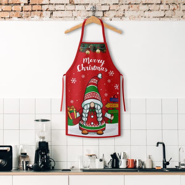 2 x Jul förkläden Grinch Santa stil hem kök förkläde