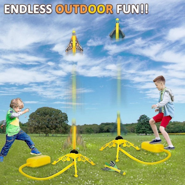 Toy Air Raket Launcher för barn Lanseringsleksaker med 6 stuntplan Pojkarleksaker Ålder 6-8 Rolig inomhus- och utomhusaktivitet Inlärningspresent för 3