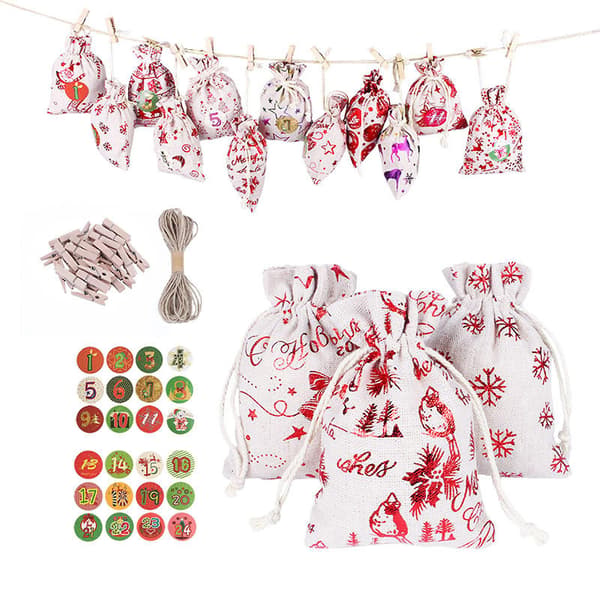 Julkalender-presentpåseset för barn, födelsedagsfest, bröllop