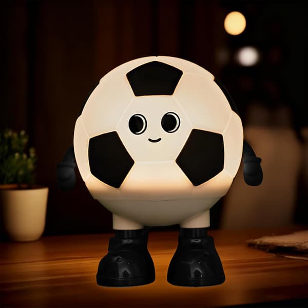 VM Fodboldbarn 2W Klap-til-lys Sort og Hvid Dekorativ Bordlampe