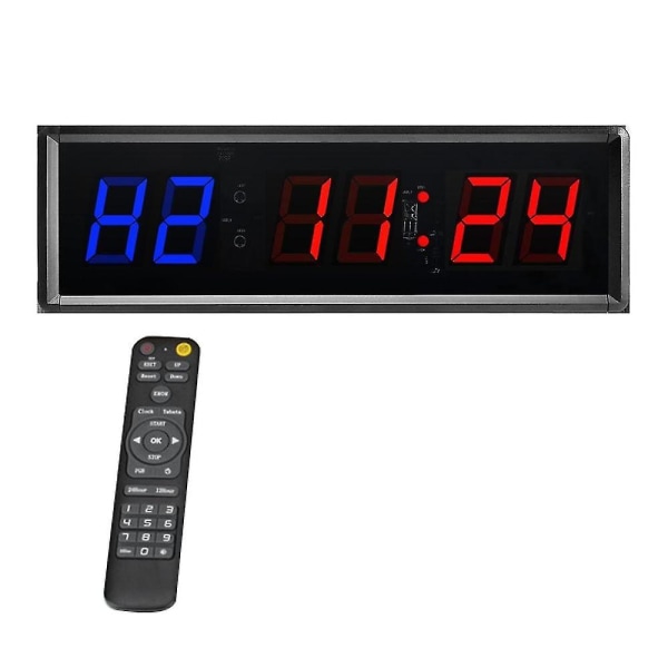 1,5 tum 6-siffrig Gym Timer,led Interval Timer Digital Countdown Clock Fitness Timer Gym,eu Plug