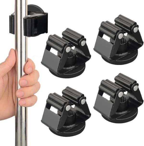 4-pack Magnetisk Mopp- och Kvastställ, Robust Magnetiskt Kvastställ