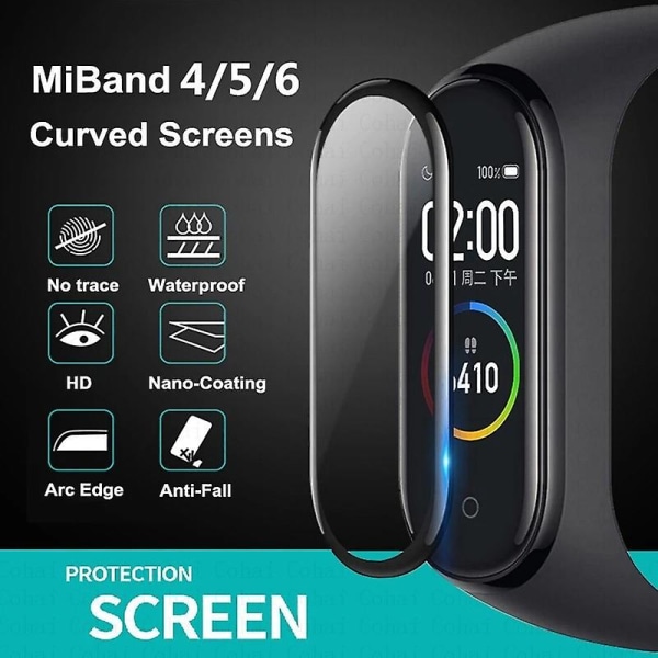 9d skärmskyddsglas för Xiaomi Mi Band 7 4 5 6 Cover skyddsfilm för Xiaomi Miband 6 5 Smart Watch Armband