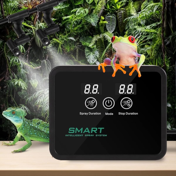 Reptilfuktare Automatisk med Timer, Reptildimma med 360° Justerbara Dimmunsmunstycken