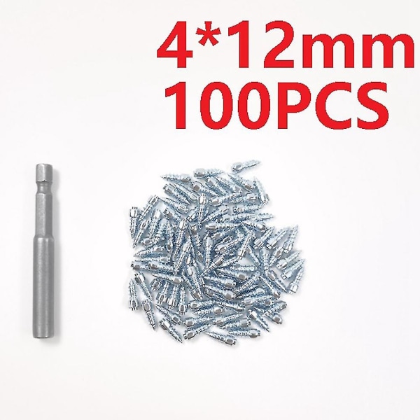 100st Spikes For Tires Universal Scooter Däck Snow Spikes 4x12mm