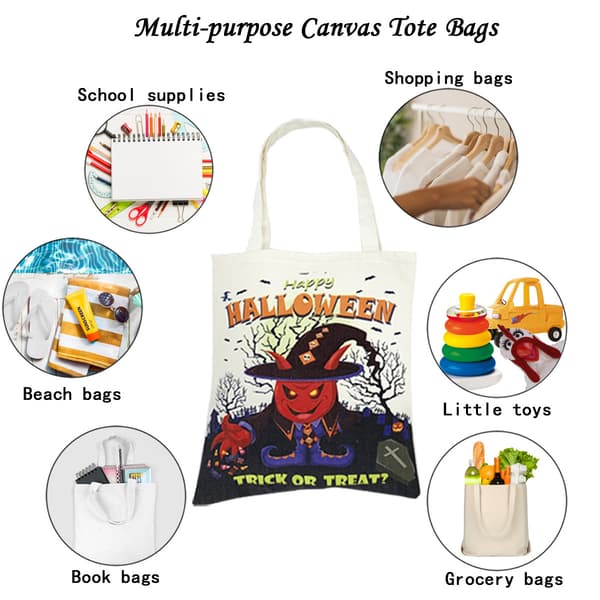 2 stk. Halloween mulepose, non-woven lærredstaske, genanvendelig græskar