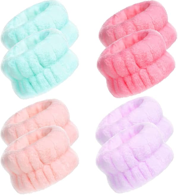 4 par håndleds spa vaskebånd mikrofiber håndleds vaskehåndklæde bånd håndled