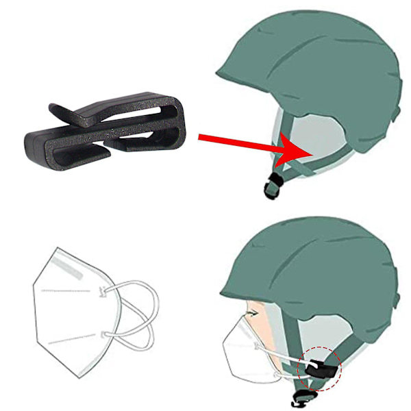 10 st Ski Mask Säte Helmet Ski Chuck Helmet Clip Mask Hook Cover On Helmet