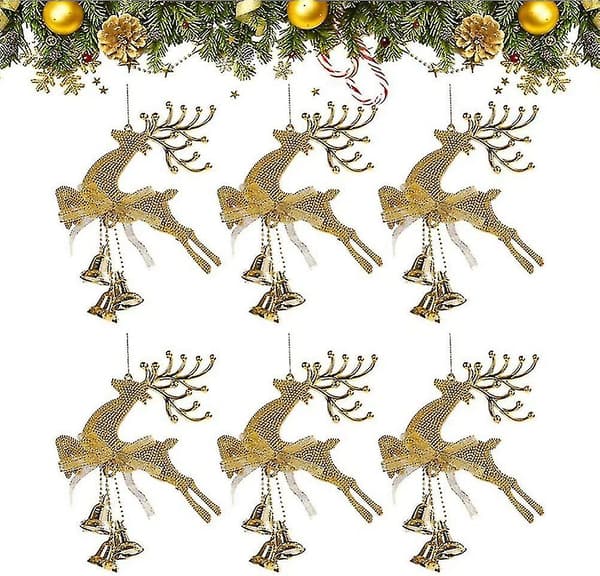 Julepynt Juleklokke Reinsdyrpynt (5 stk)