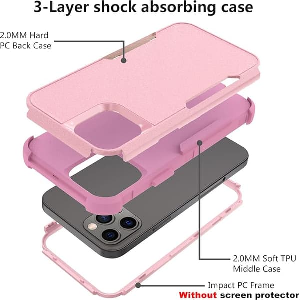 Etui designet for iPhone 13 Pro Max, kraftig støtsikker beskyttelse