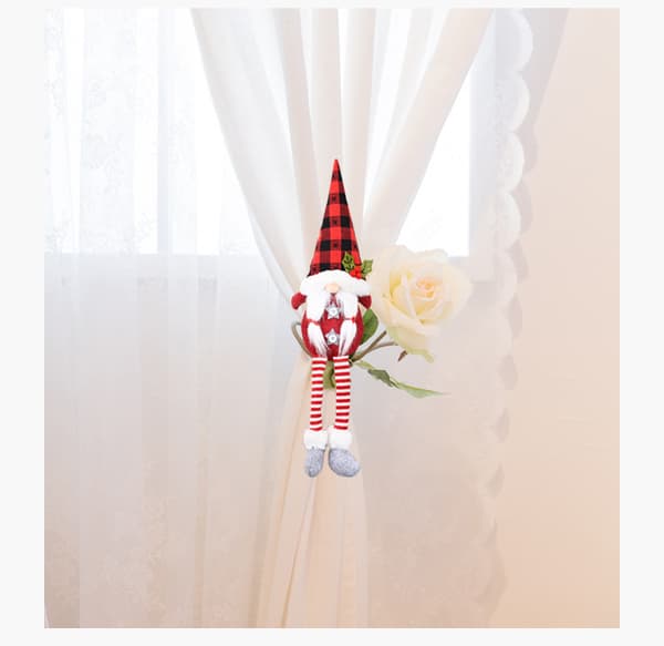 2 st julgardinband, Herr och Fru Tomte