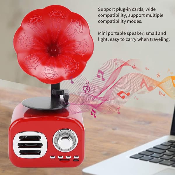 Retro Bluetooth-högtalare, Mini Grammofonfonograf Form Bluetooth