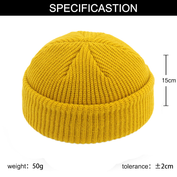 Strikket Hue Efterår og Vinter Uldhue, Varm Pullover Hue - Skatteblå