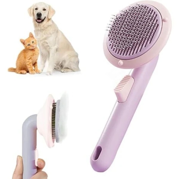 Effektiv borttagning Dog Cat Brush, Self Cleaning Dead Hair Brush Effektivt borttagen