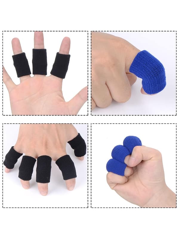 10 stk. fingerbeskyttere elastisk beskyttelse fingerstøtte Su