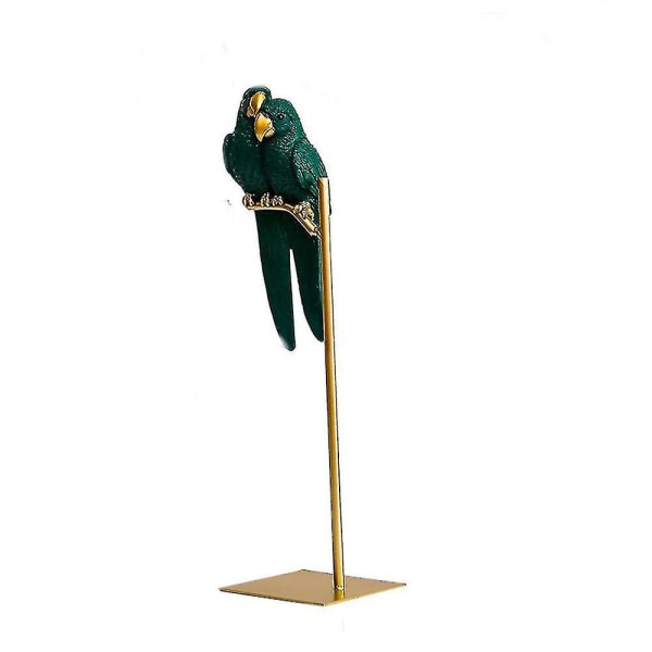 Nordic Creative Resin Simulated Animal Papegoja Fågel Ornament Grön