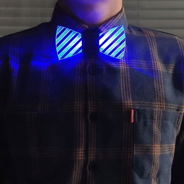 Färgglad LED-upplyst akrylfluga Färger Ändrar Blinkande Glödande Lysande Slips Med justerbar rem För Halloween Cosplay Festtillbehör