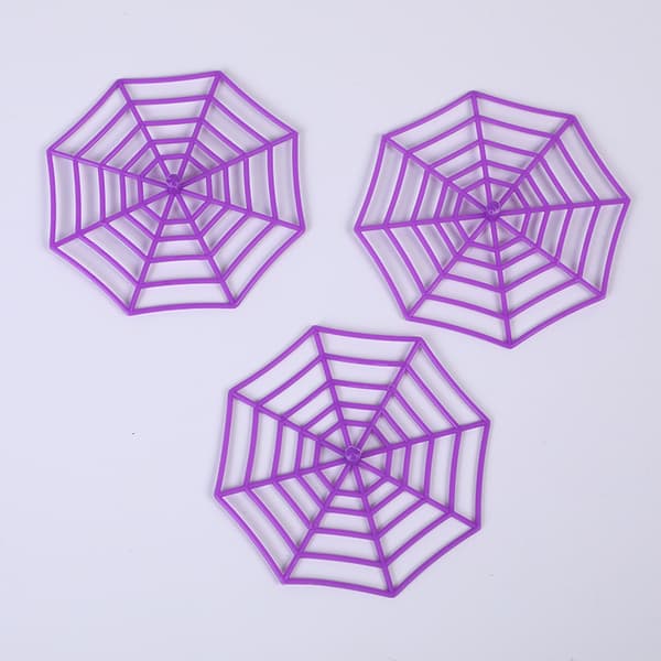 20-pack Halloween Plast Simulerade Spindelnät - Lila