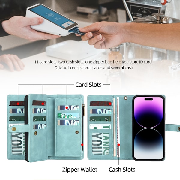 Samsung A73 5G Multifunktionellt Mobilskal - Blå
