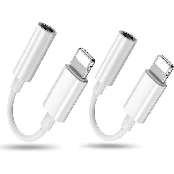 [2 pakker] iPhone 13 headset adapter, iPhone Lightning 3,5 mm hoved