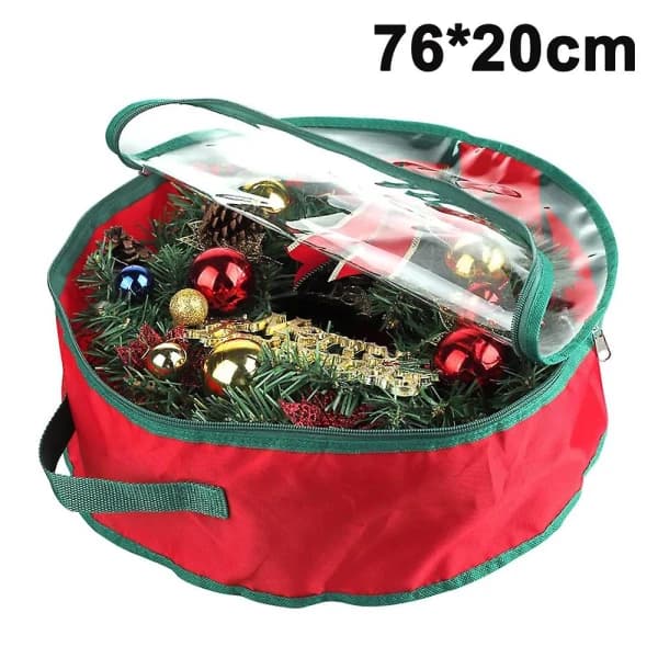 Oppbevaringspose for julekrans 30 \"76 * 20cm rød