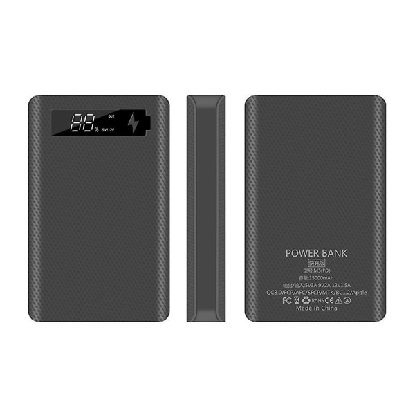 Qc3.0 Pd Lcd Display DIY 5x18650 case Power Bank Shell Snabbladdningsbox