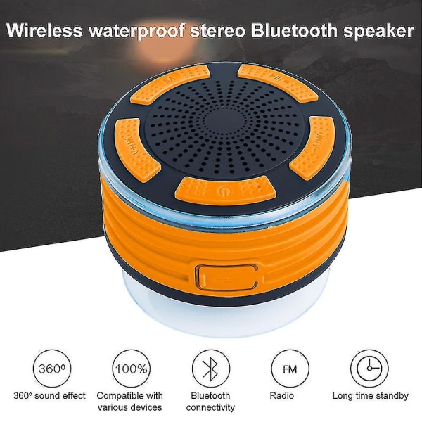 Bluetooth bärbar vattentät duschradio Hb-belysning