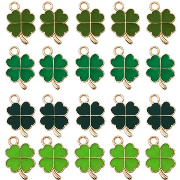 48 st/set Fyrbladshalsband Charm Berlocker för DIY-tillverkning