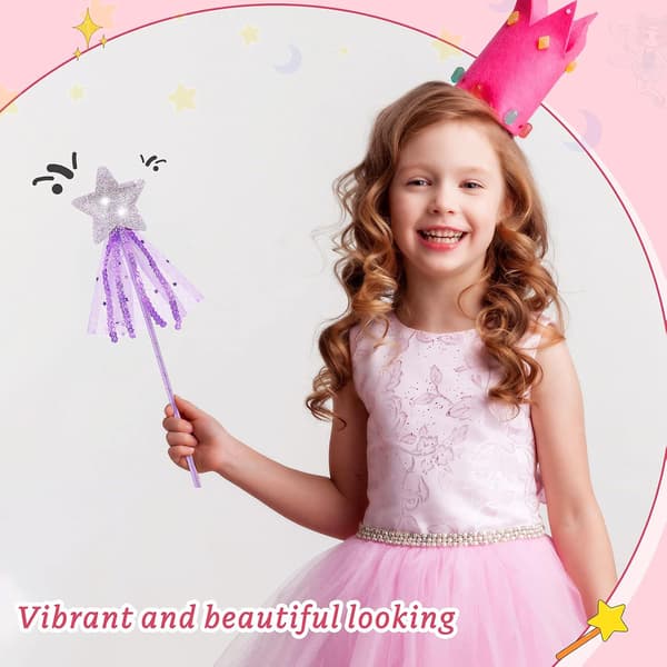 8-Paketti Satukeppi Tähti Glitter Keppi Tytöt Lapset Prinsessa Osat