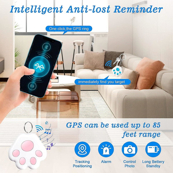 4st Key Finder Item Locator, hund-gps-spårning Bluetooth mobila smarta enheter