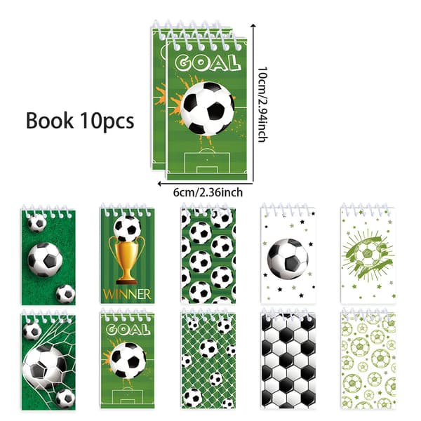 10-pak VM-fodboldnotesbøger, mini-notesbøger med fodboldtema