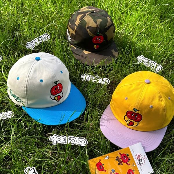 Baseball Cap Apple Boy Collection Flad Skygge Blød Top Broderet Hat - Blå